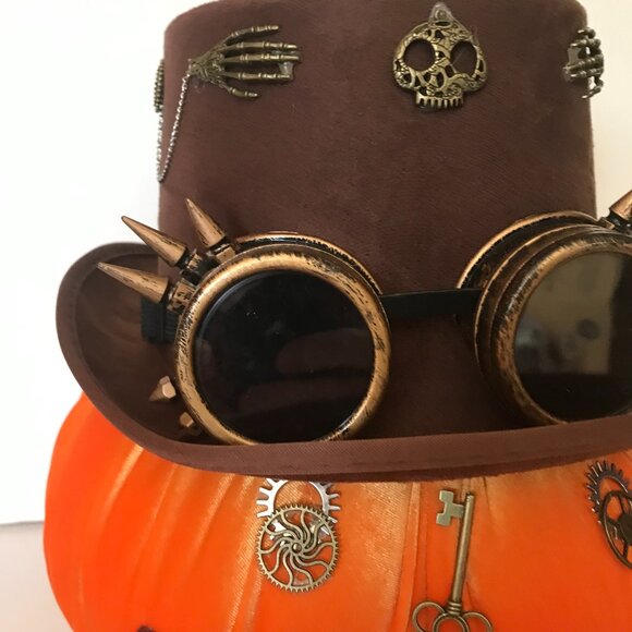 Orange Steampunk Velvet Pumpkin 🎃 - Picture 3 of 12
